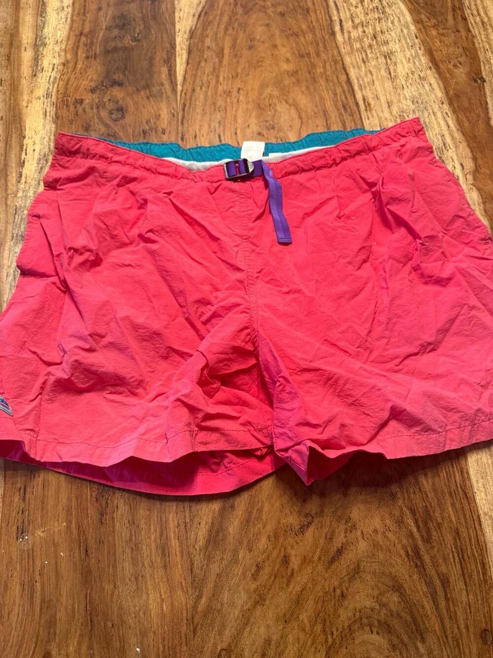Vintage Columbia Sportswear Men's Large Pink Nylon River Shorts 90s